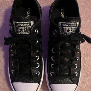 Platform converse size 7 black glitter sparkle